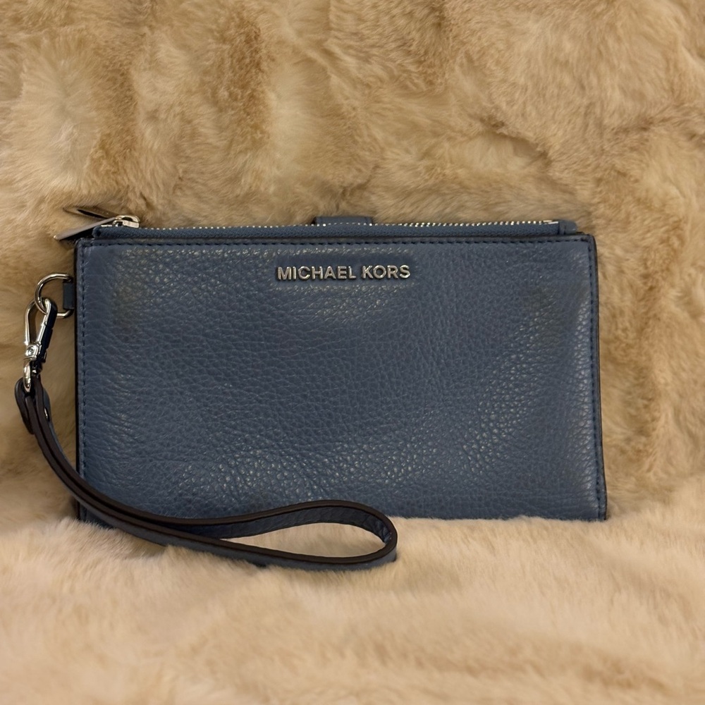 Michael Kors blue leather wallet